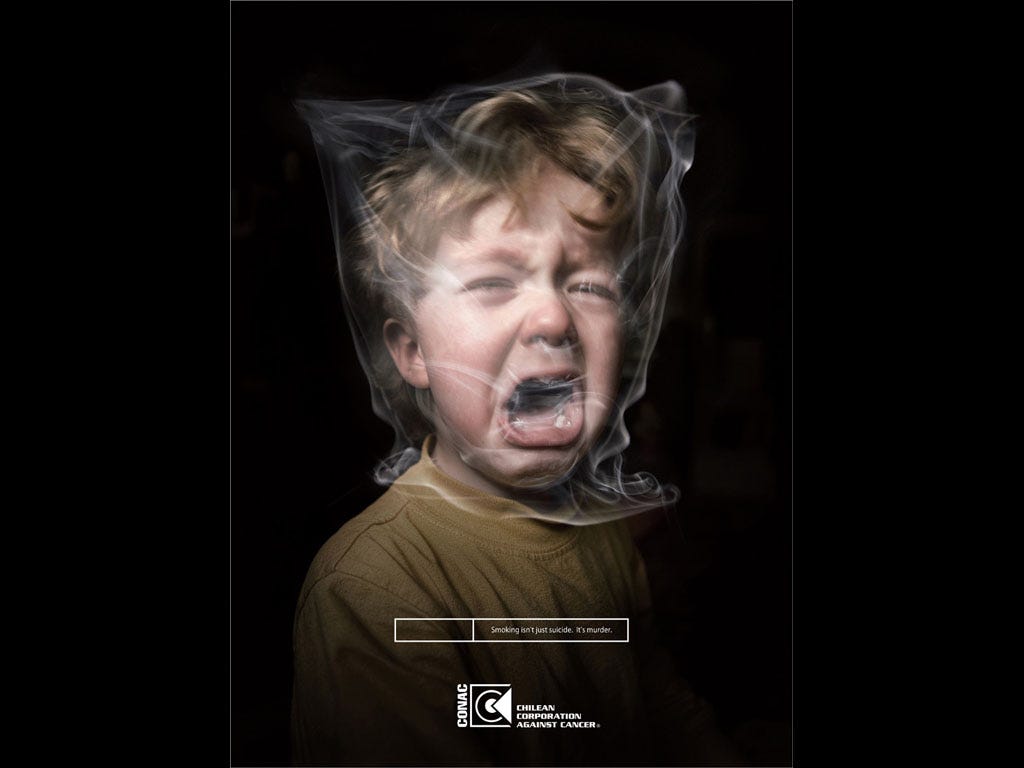 Images of Children Suffering Effective Usage of Images in AntiSmoking