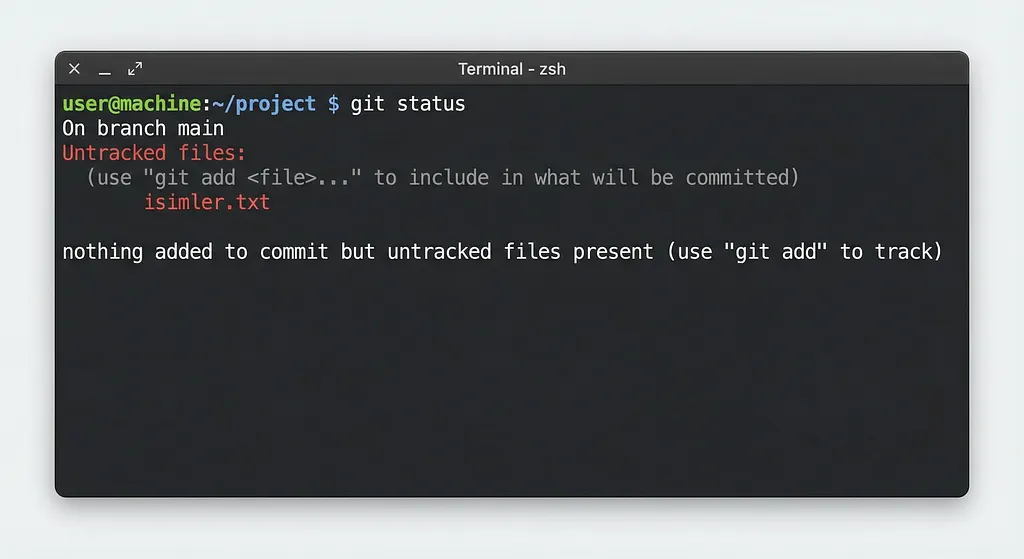 git status komutu