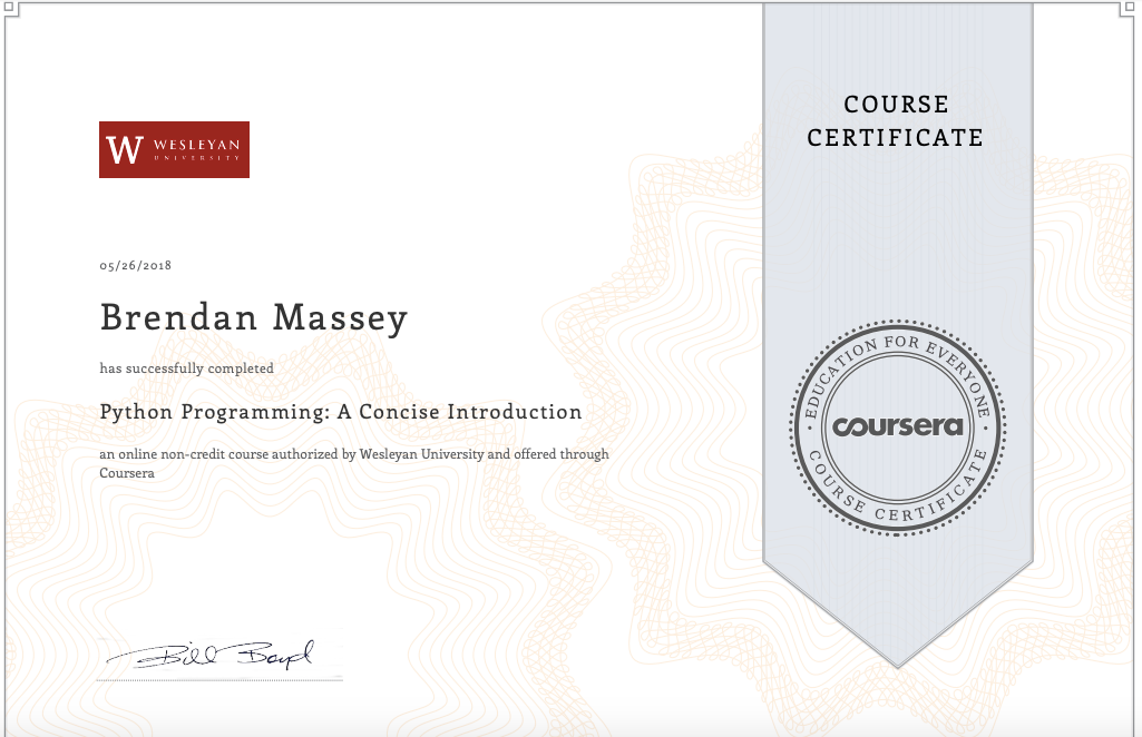 coursera certificate