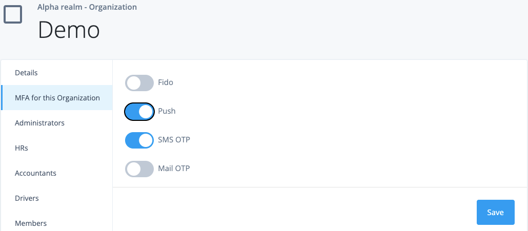 Authenticate with a second factor based on user’s Organization