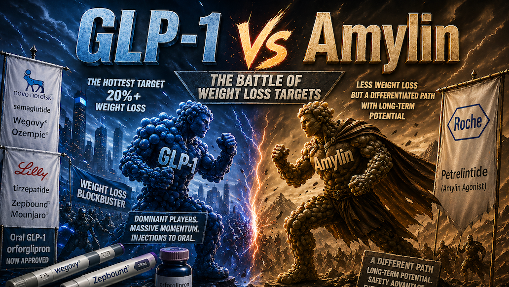 Roche Stands Firm on Petrelintide’s “Safe Weight Loss” Positioning: The Amylin vs. GLP-1 Rivalry