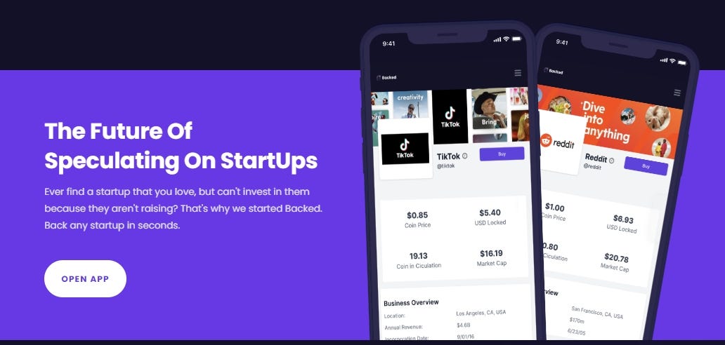 Backed Finance Back startups with CompanyCoins — Binance Smart Chain — $BKD Tokens