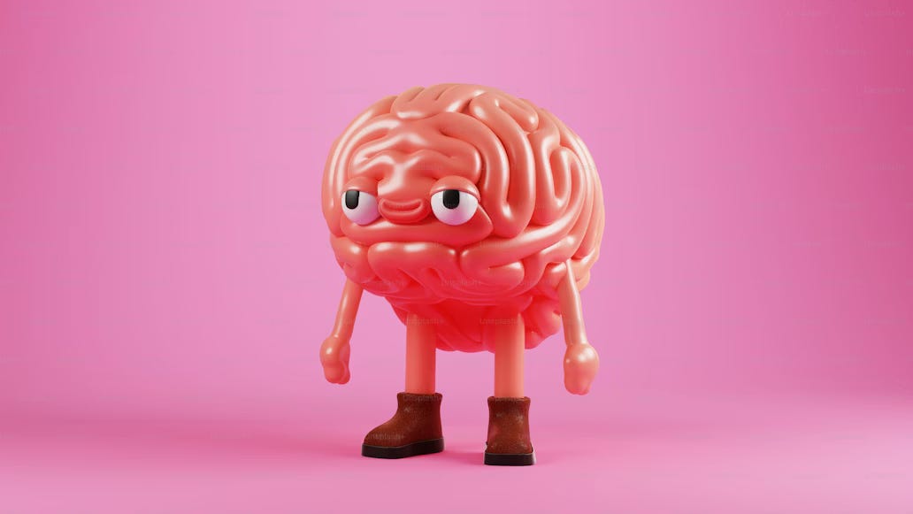 Actual image of a brain about to deliver a mixed metaphor — YASA Design Studio, A pink background with an image of a brain photo — Illustration Image on Unsplash