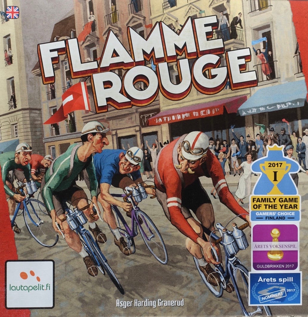 Flamme Rouge Review. 24 Players by Board Game Minimalist Medium