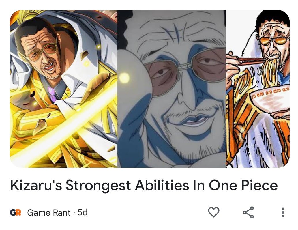 HOLY SHIT, GUYS, WE ARE SO BONED NOW THAT ADMIRAL KIZARU EATS RAMEN ...