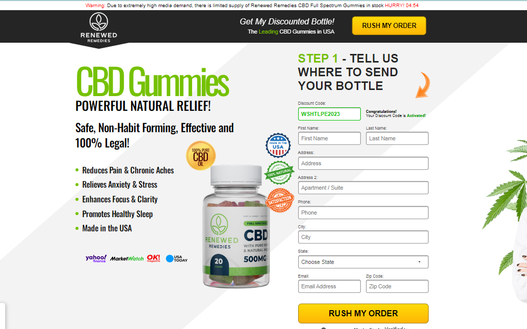 Renewed Remedy CBD Gummies *SCAM or LEGIT* Effective Ingredients? | by