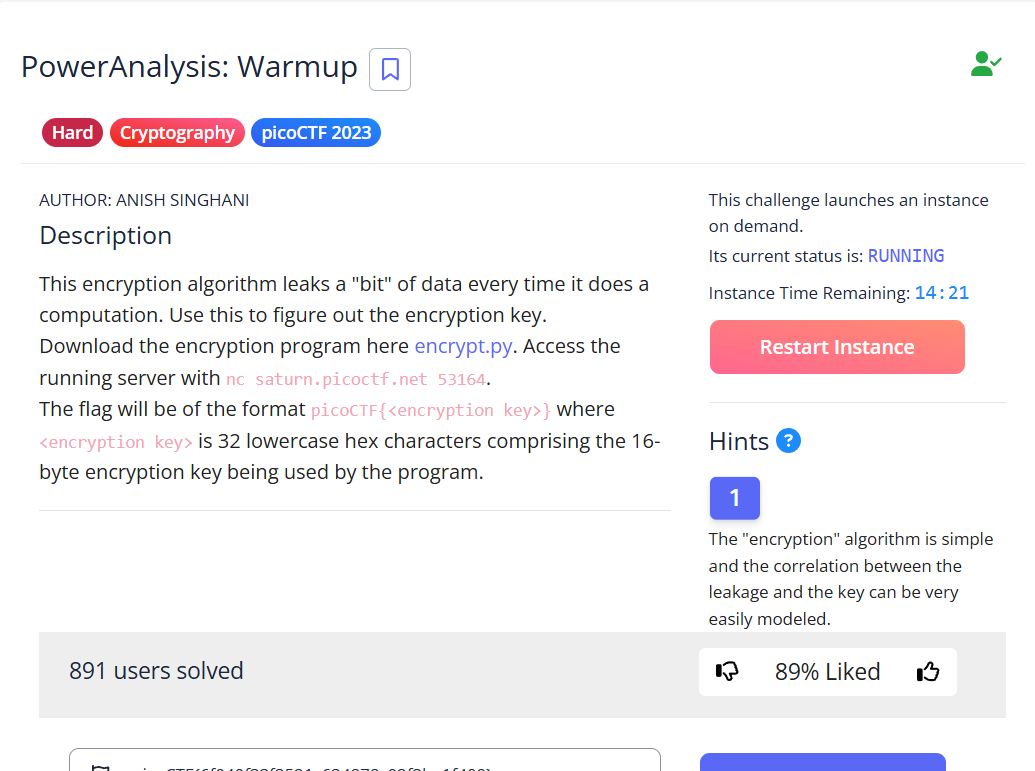 CTF Writeup: PowerAnalysis: Warmup