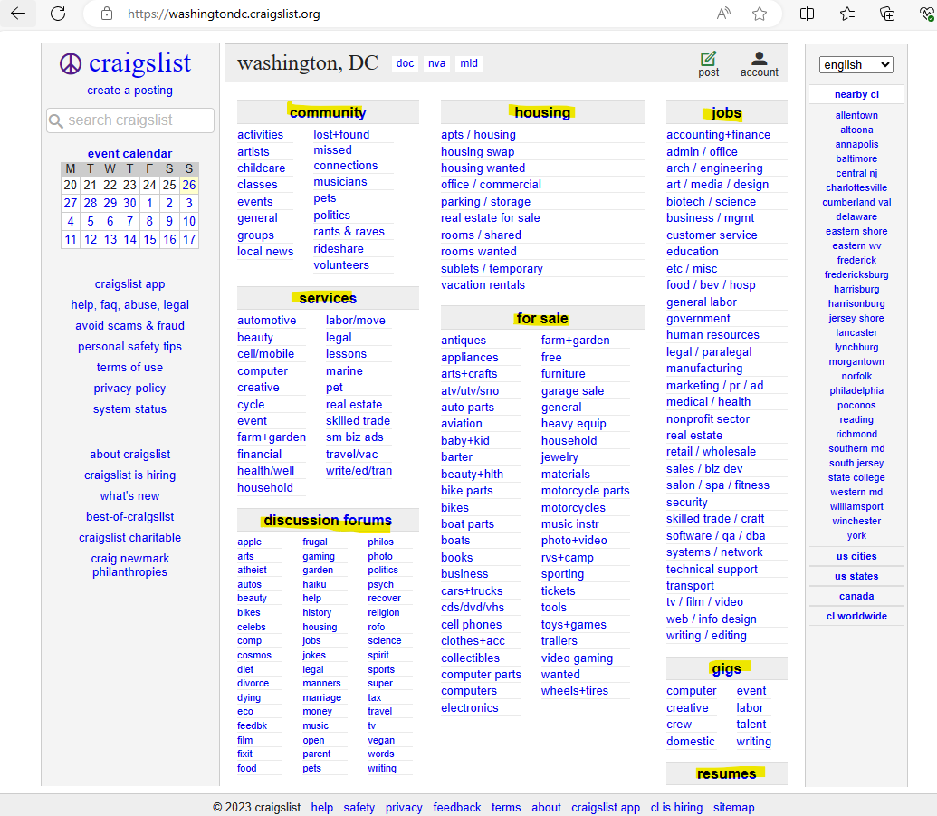 Examining Craigslist’s Information Architecture by Deanna A Medium