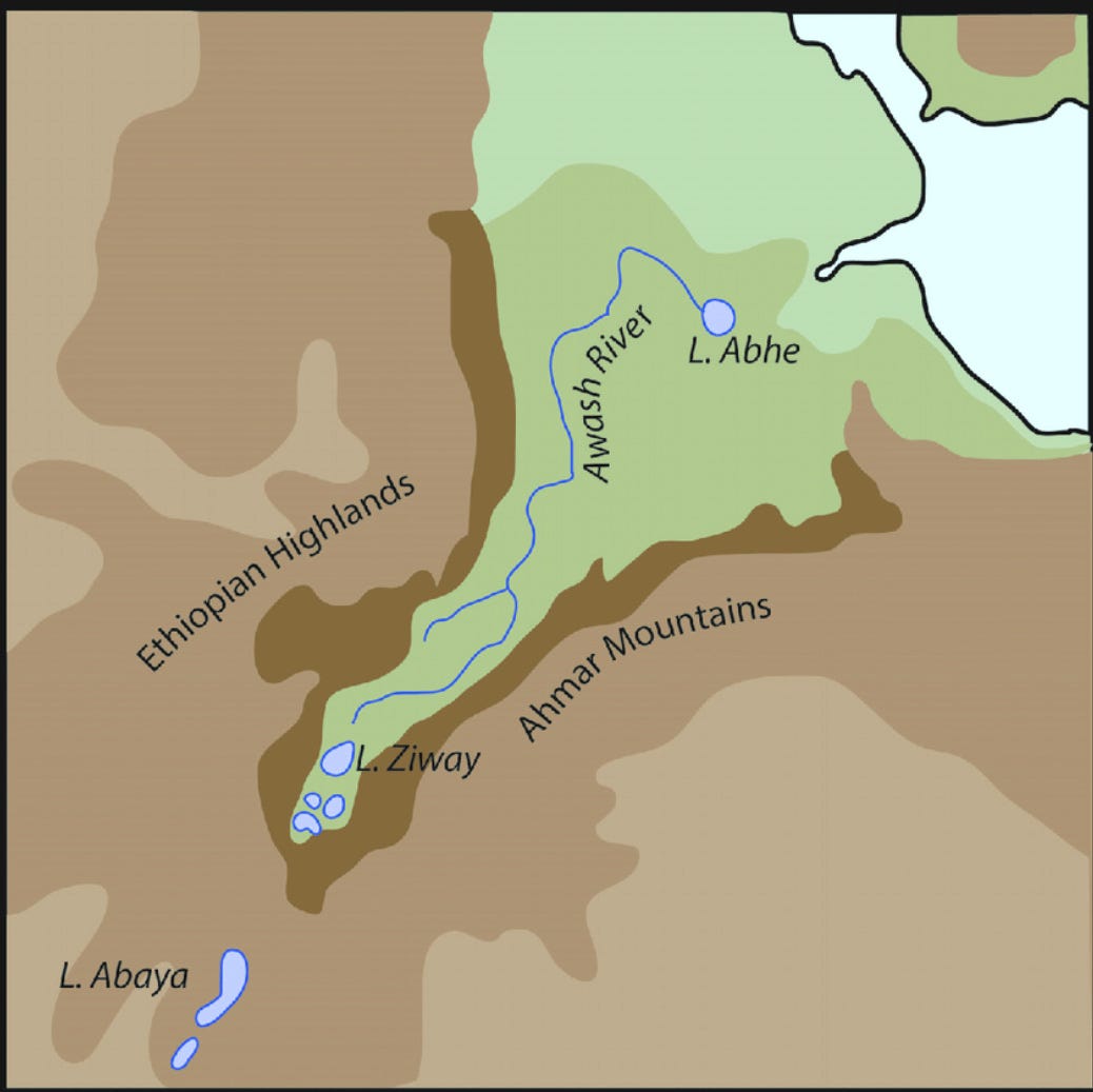 Map depicting the Amhar mountains in southwest Ethiopia (Source)