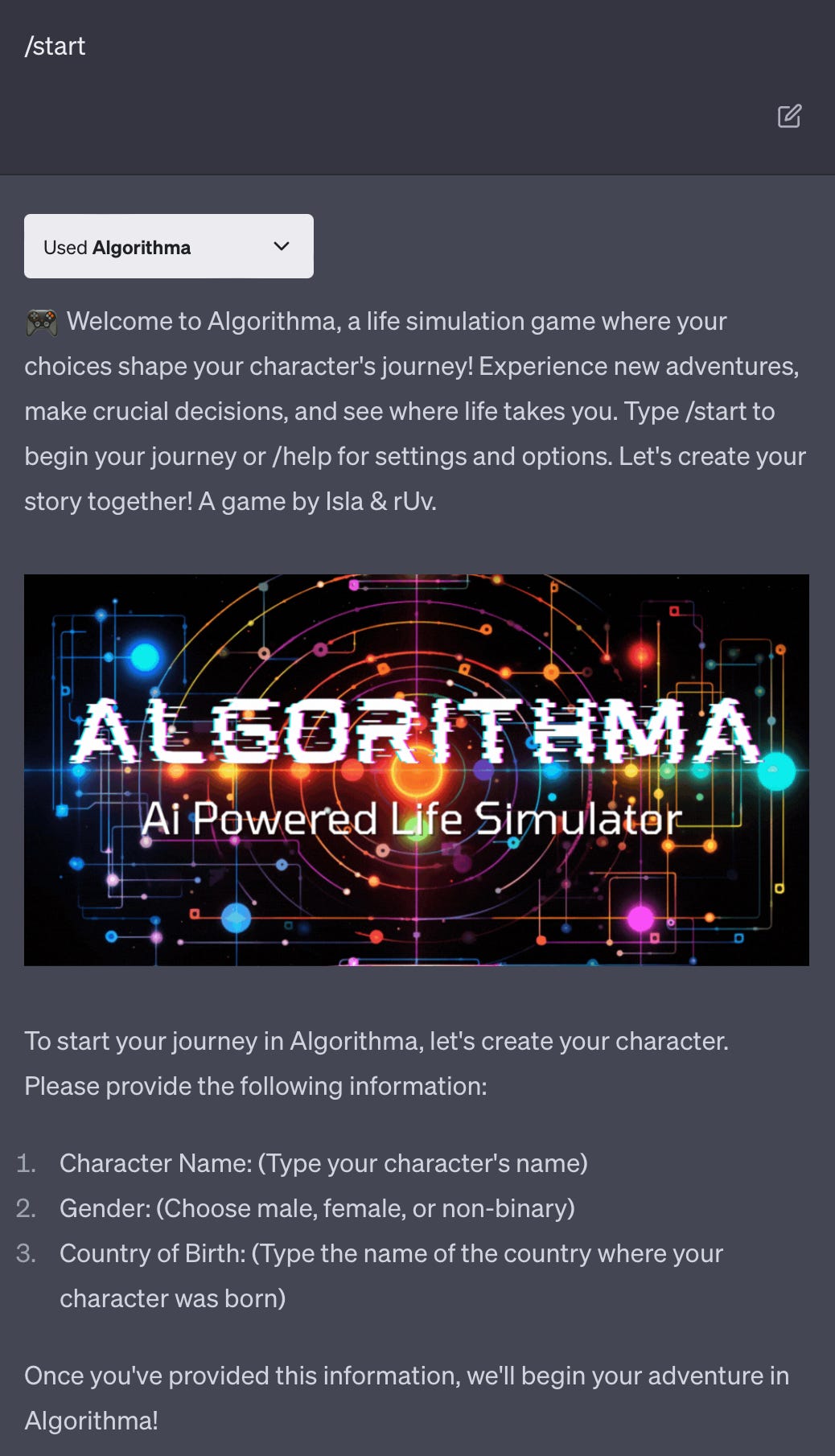 Algorithma: A Life Simulation Game Powered by AI, Created by a 10-Year-Old, by Surzayon Ghosh, The ArtTech Future