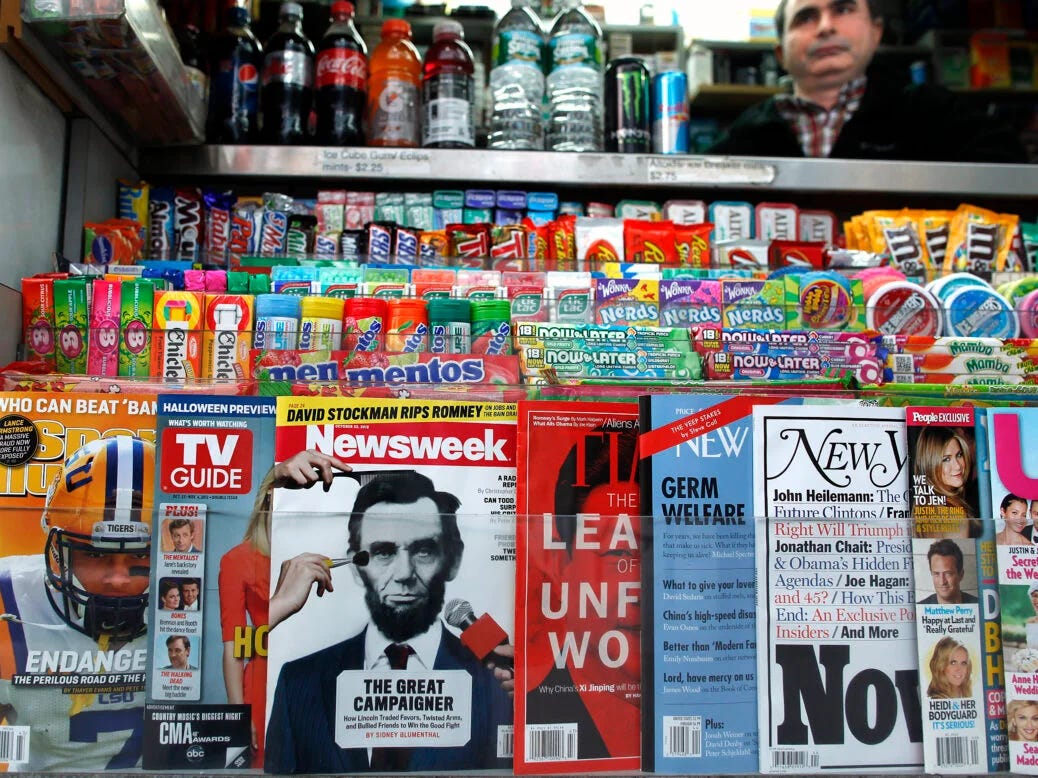 The most popular U.S. magazines. Magazines are a form of print media