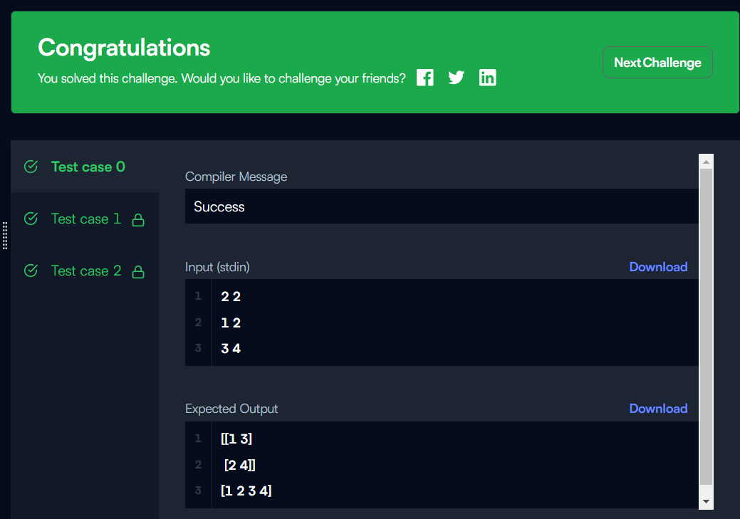 Hackerrank Problem-23. Problem Statement — ( Transpose and… | by Atharv ...