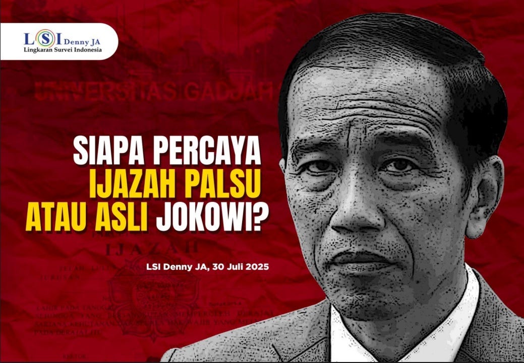 Membaca Polemik Ijazah Jokowi dari Survei LSI Denny JA (2): 22 Persen Luka Psikologis