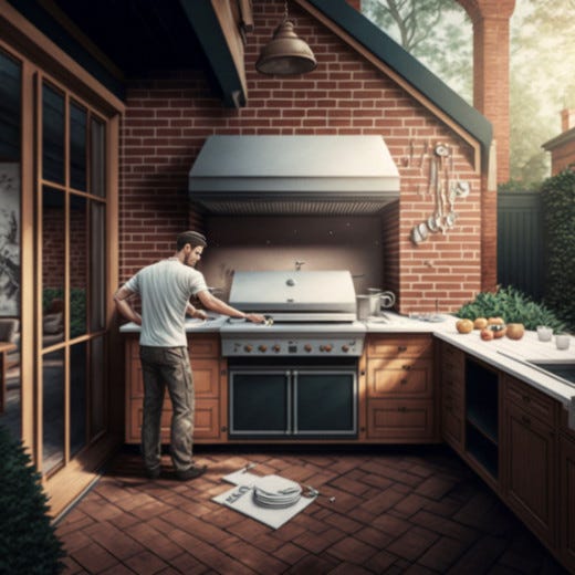 Outdoor kitchen sale brick