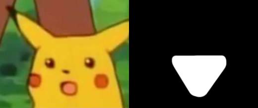 A meme using a blackened version of Pikachu, one the main