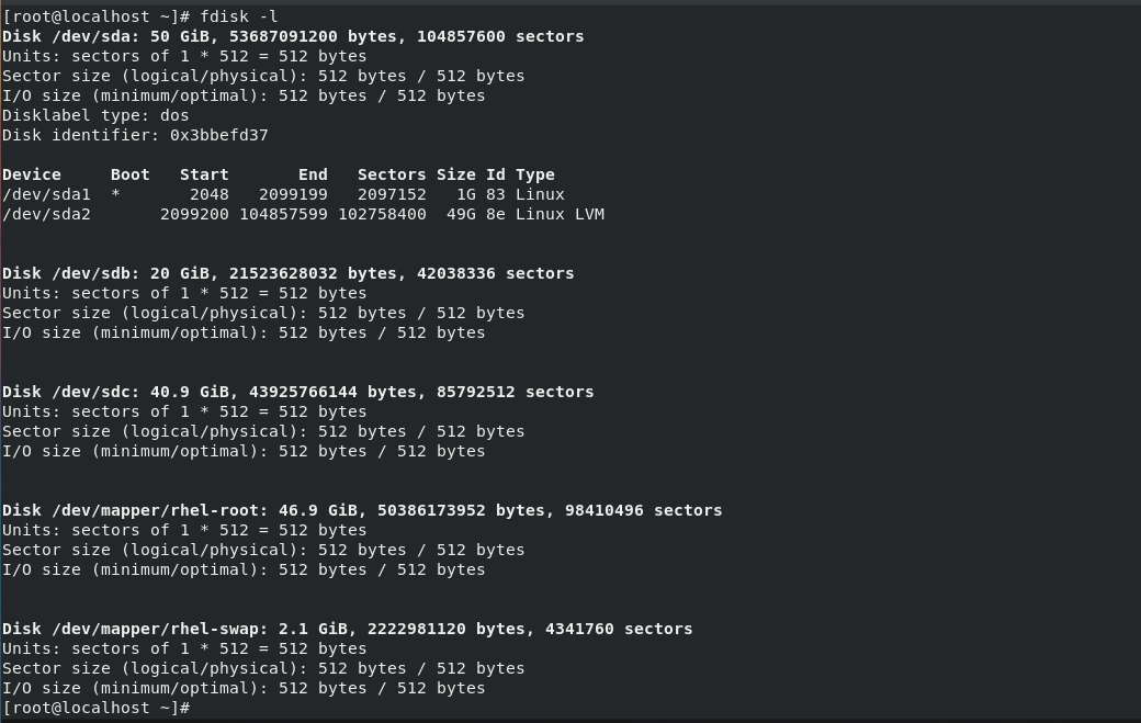 Partitioning in RedHat Linux. To partition a Physical Drive attach to