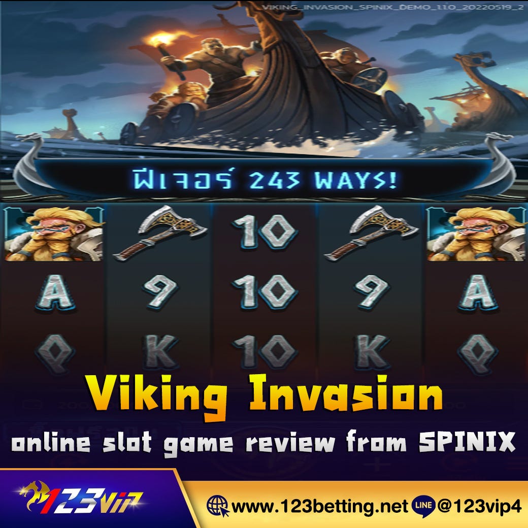 👑123BETTING Viking Invasion online slot game review from SPINIX 👑 by 123VIP Medium