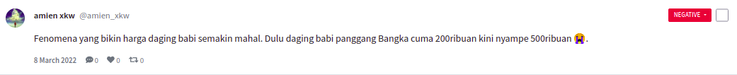 Gambar 4. Sampel twit daging babi