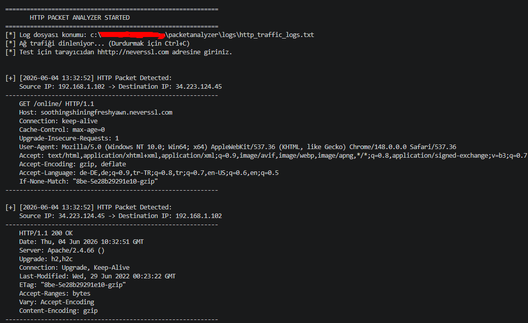 Python ve Scapy ile HTTP Paket Denetimi