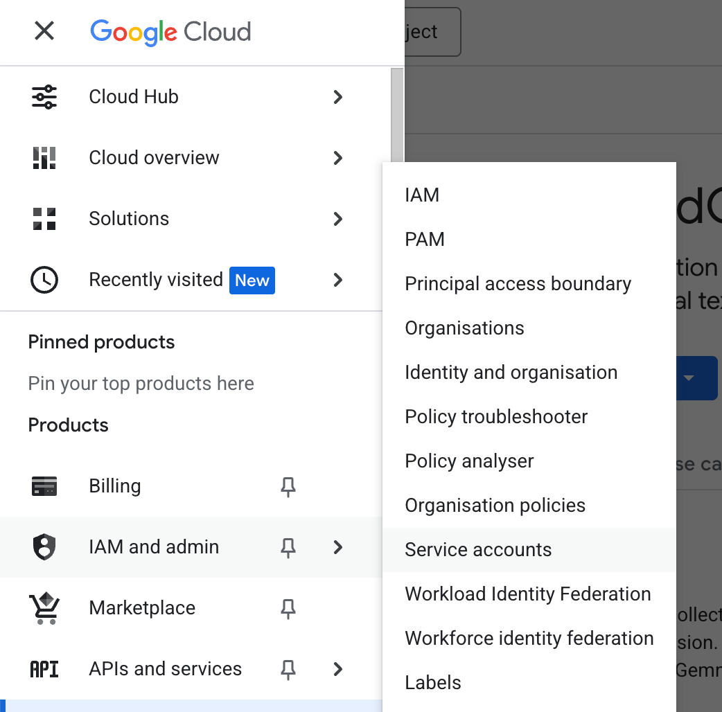 Figure 6: Service account
