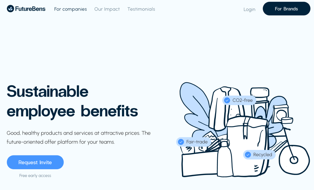 Future Bens — the sustainable employee benefit platform (case study) | by  Iulia Branca | Bootcamp