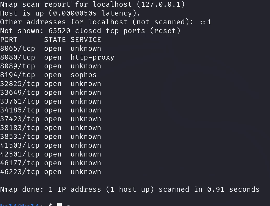 Nmap baseline scan