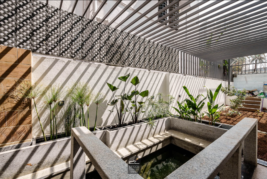 The clients found it easy to choose the grill design for this lovely outdoor garden space with the help of 3D visualisation in architecture.