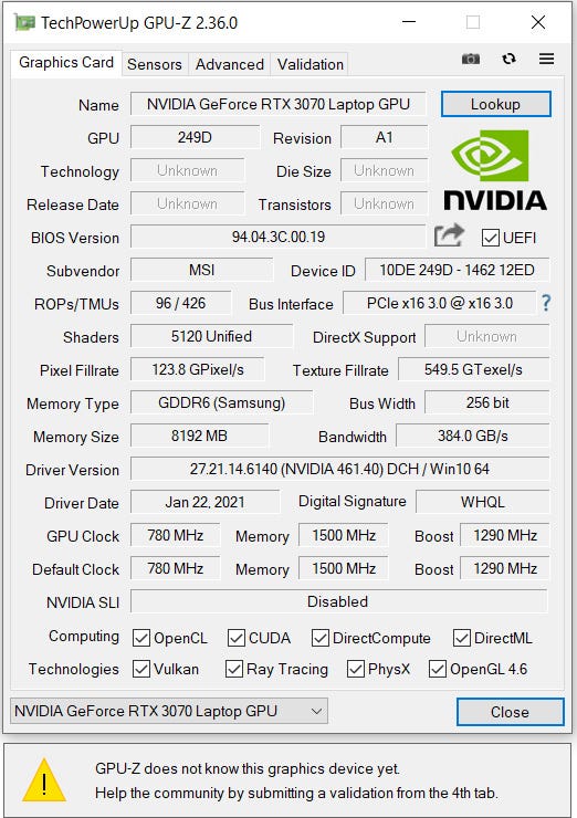 ETH Mining on Nvidia RTX 3070 Laptop GPU with a Gaming Notebook | The  Crypto Blog