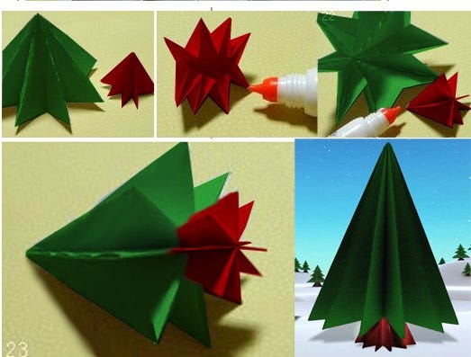 Origami Fir Tree Diagram Simple Origami Christmas Tree | By Christmas