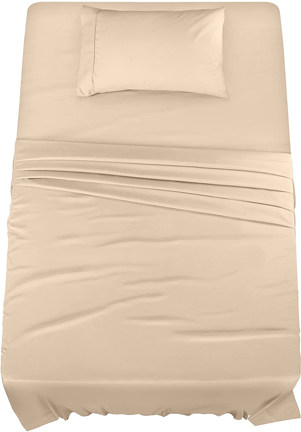Utopia Bedding Twin Bed Sheets Set — 3 Piece Bedding — Brushed Microfiber —  Shrinkage and Fade Resistant — Easy Care (Twin, Beige), by Zohaib1