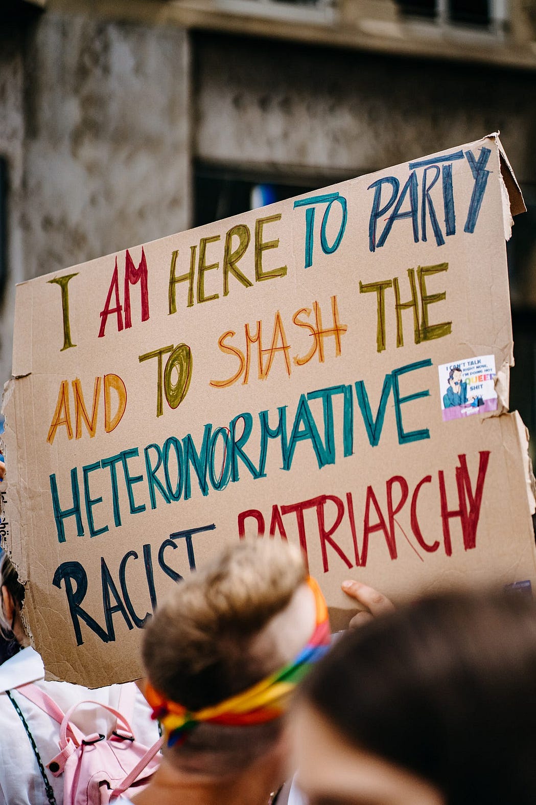Banner from a pride celebration. 