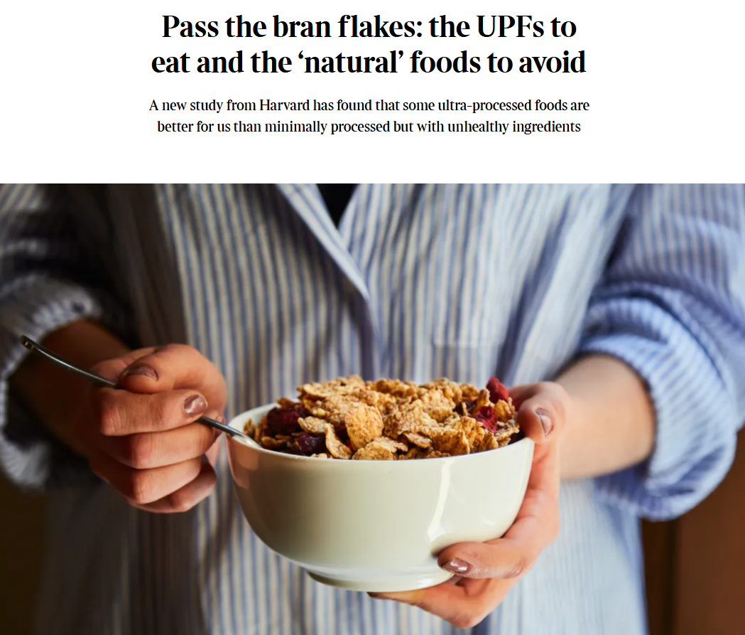 Big News: The least objectionable ultra-processed foods are… not very objectionable