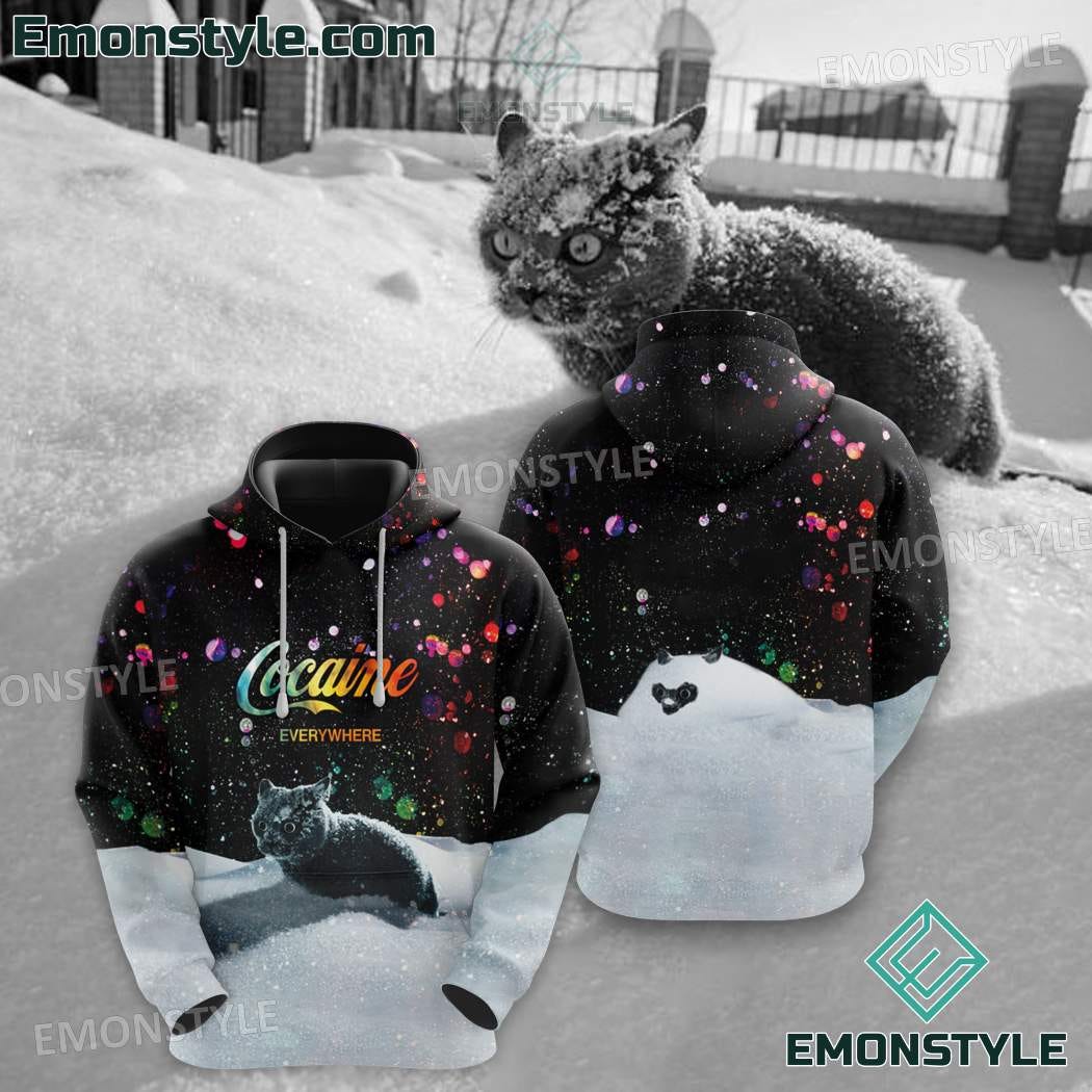 A Review of the Black Cat Cocaine Everywhere Snow Hooded Sweatshirt —  Standout Product from Emonstyle | by Emonstyle Shop | Medium
