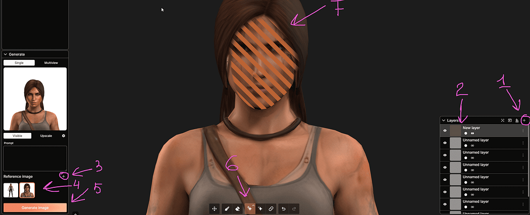 Modddif inpainting setup — adding layers and masks