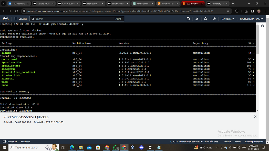 Create an image, and launch the latest version of java in the image ...