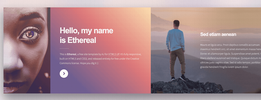 Ethereal — Creative Portfolio Template Free