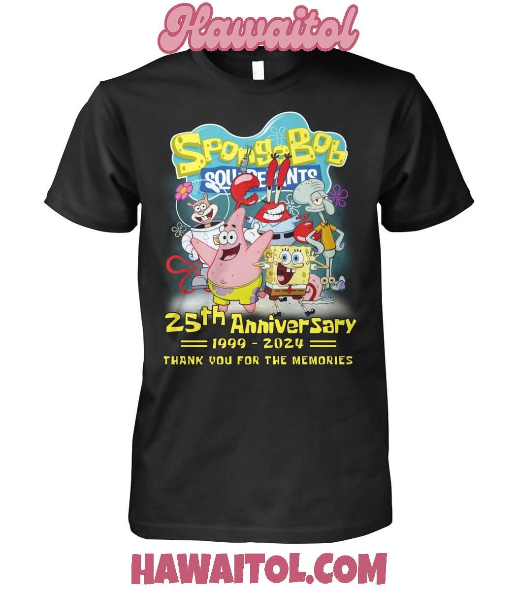 Spongebob Squarepants 25th Anniversary 19992024 Thank You TShirt by