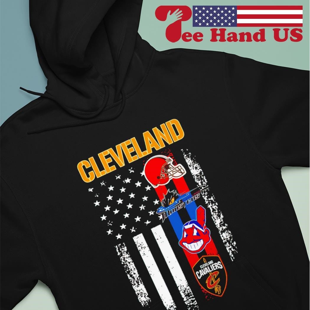 Cleveland Team Sports Cleveland Browns Cleveland Cleveland Monsters Cleveland  Indians And Cleveland Cavaliers USA Flag 2023 Shirt - Limotees