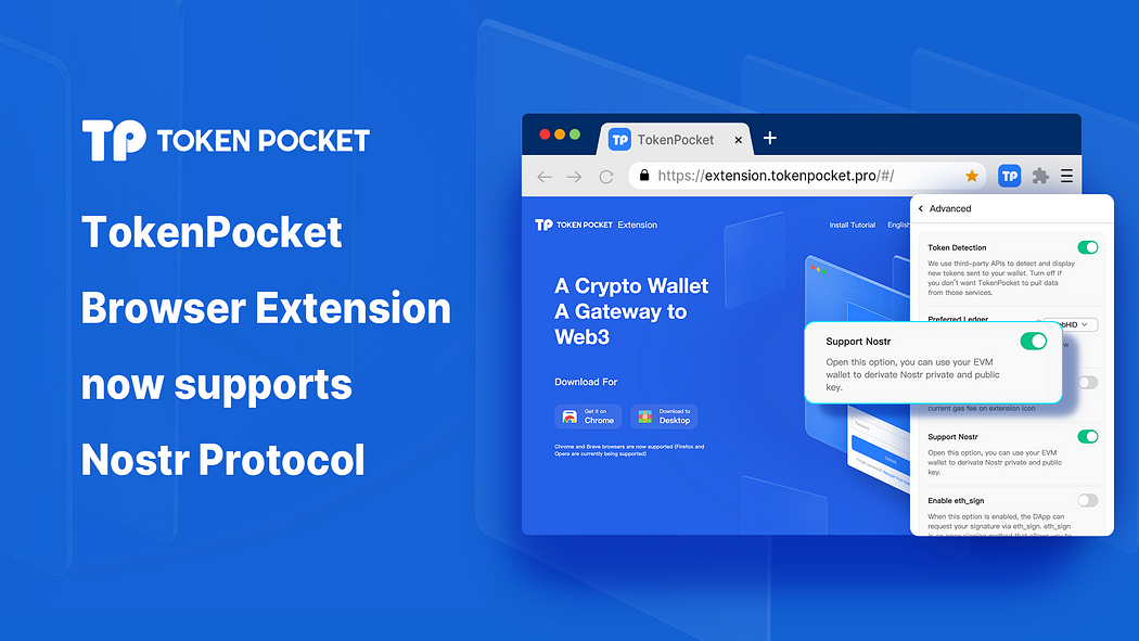 TokenPocket Browser Extension ya es compatible con el protocolo Nostr