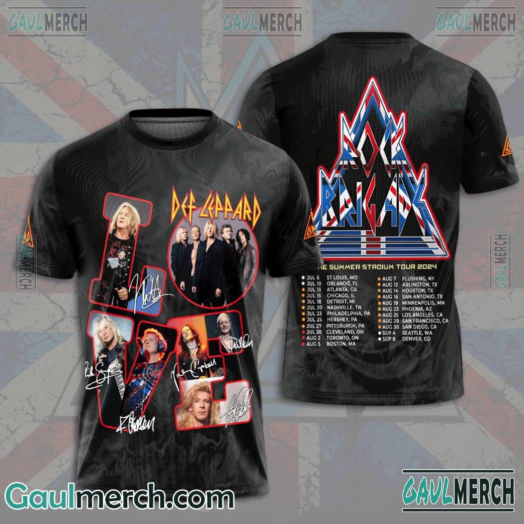 Music Band Def Leppard And Journey Summer Stadium Tour 2024 Tshirt