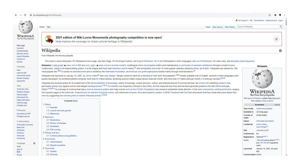 Long and continuous lines on Wikipedia and the ethical issues.