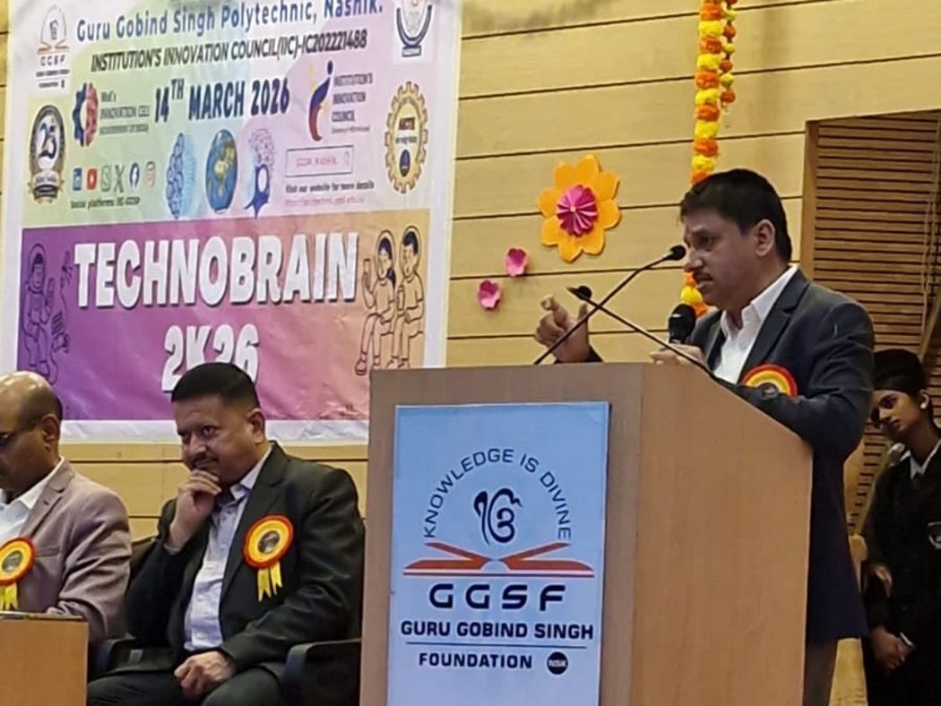 Renowned Startup India Mentor, Public Speaker CEng. Shreekant Patil Sparks Innovation at TechnoBrain 2K26, GGSF Nashik