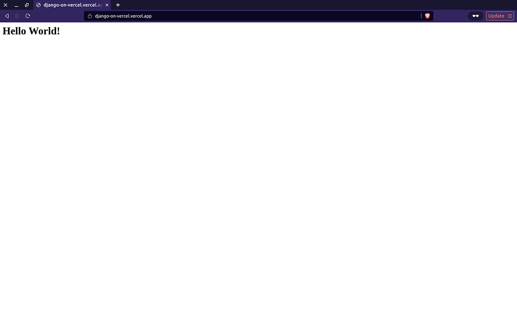 Django Home Page Deployed on Vercel