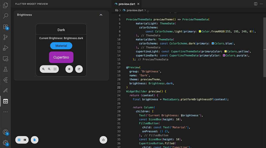 Widget Previews in VSCode