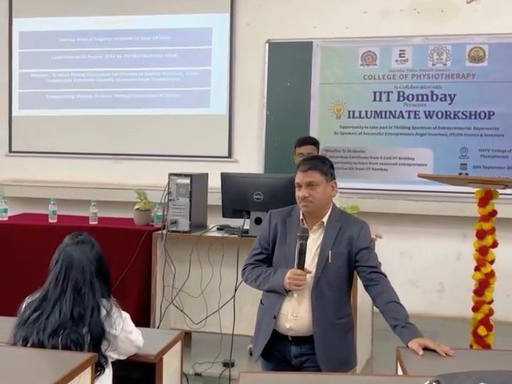 Shreekant Patil interacts at Startup & Entrepreneurship Workshop, Illuminate by IIT Bombay for Maratha Samaj College of Physiotherapy. Shreekant Patil is a seasoned entrepreneur, mentor, chartered engineer. veteran business leader, consultant with over three decades of entrepreneurial success. He is official Startup India Mentor, supports numerous startups nationwide through organizations & leading startup mentor at IIT Bombay NEC, Eureka & Illuminate initiatives to create startup ecosystem.