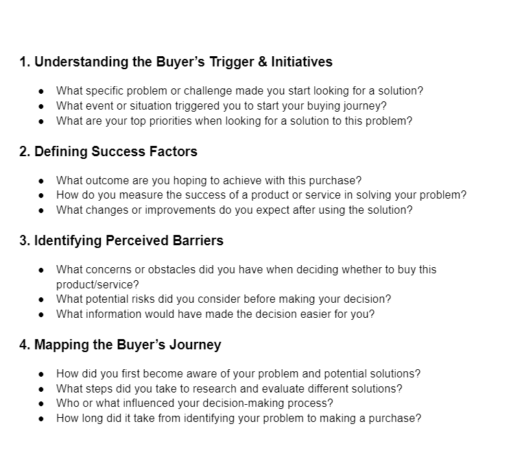 4 Sections of questionnaire to get your ideal customer