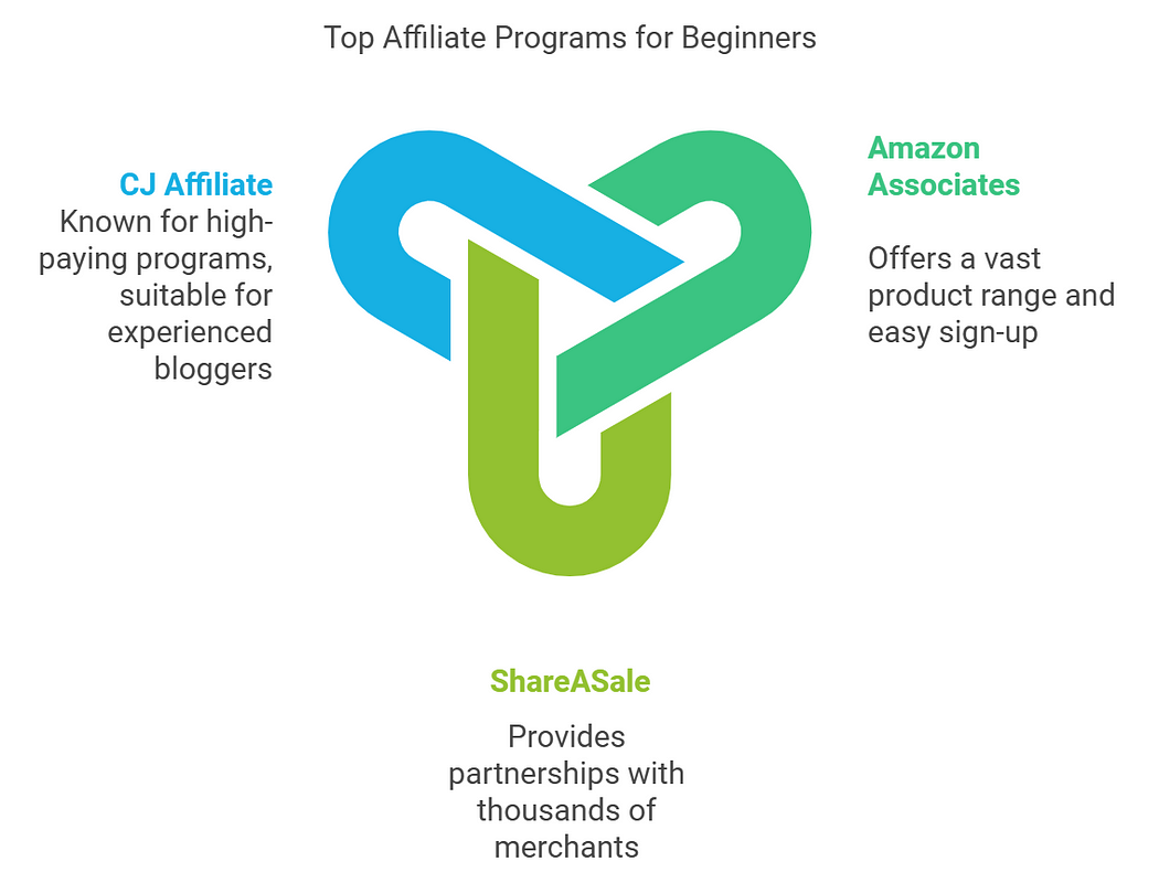 infographics explaining top affiliate programs for beginners