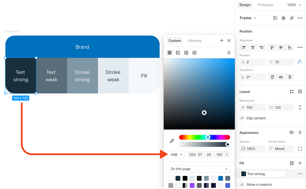 Desain UI tipografi warna