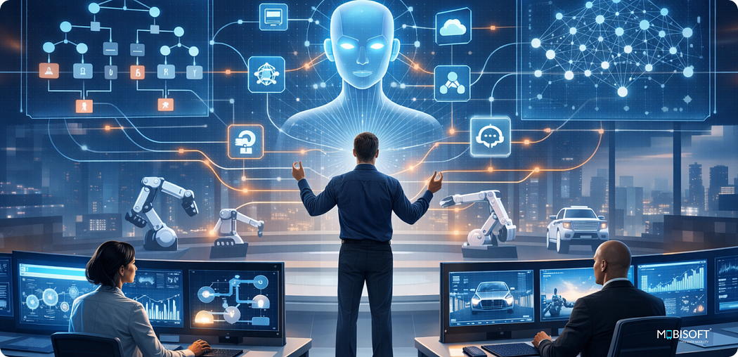 Illustration showing the future direction of prompt engineering for enterprise AI systems.