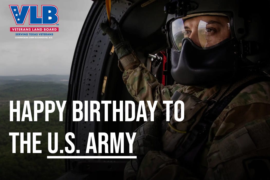 U.S. Army Birthday. The Texas Veterans Land Board (VLB)… by Texas VLB